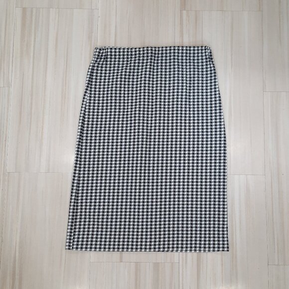 Vtg 70s handmade double-knit black gingham skirt - Picture 5 of 8